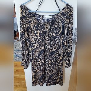 Gold Paisley Long Sleeve Mini